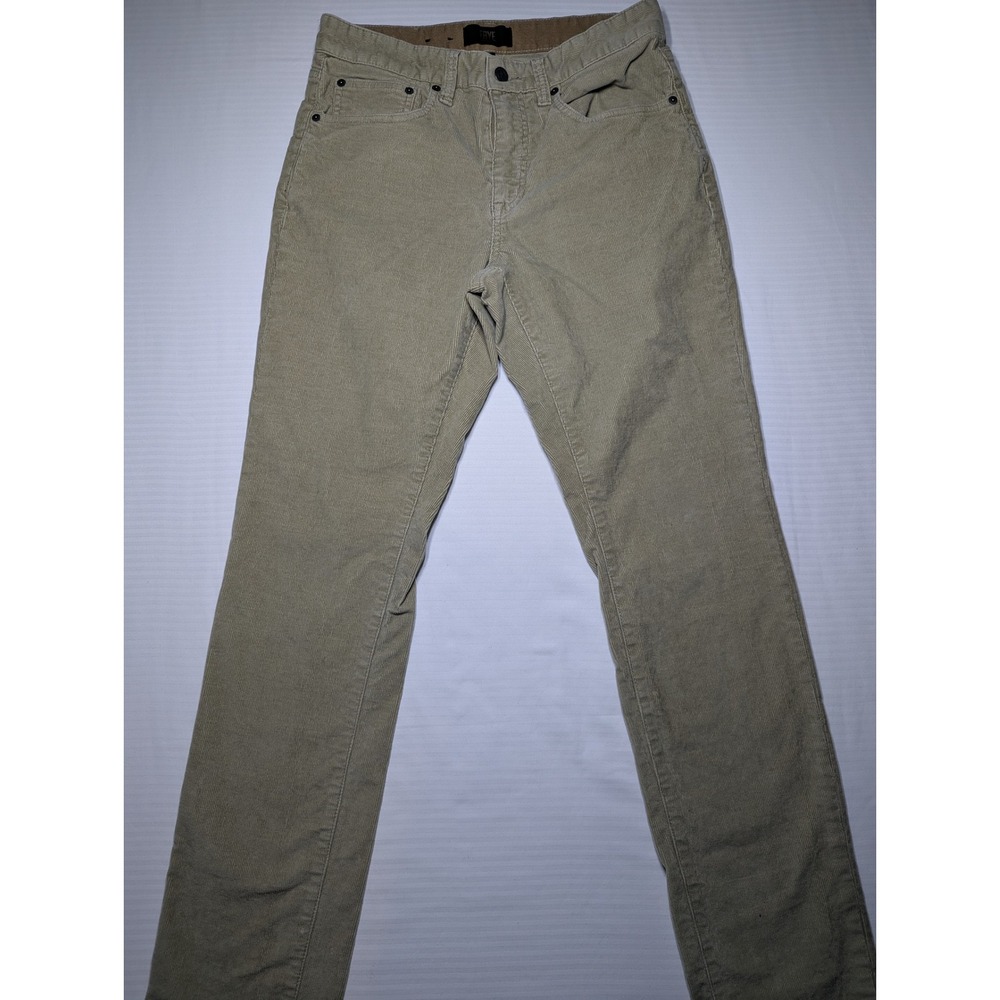 Frye Mens Tan Khaki Corduroy Pants Slim Straight 5-Pocket Stretch Size‎ 30